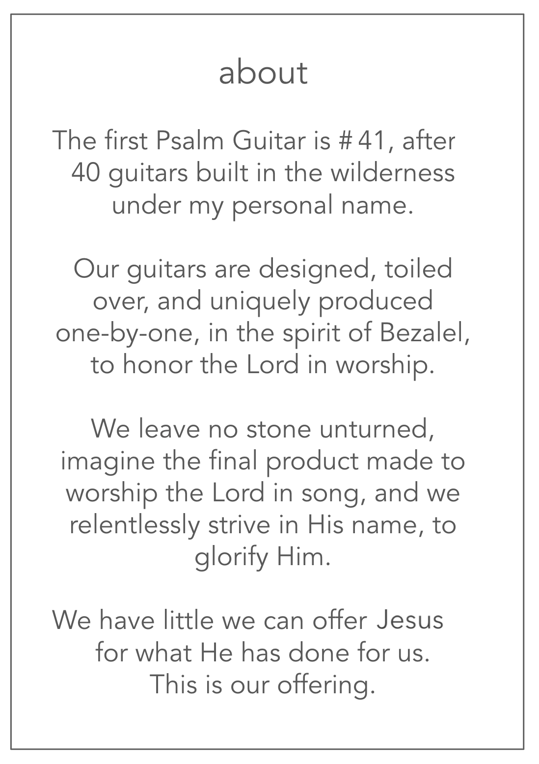 About Psalm Guitars
